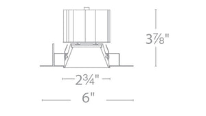 WAC R3ASDL-N835-HZ 3.5" Square Downlight, Wet Location, 25 Degree Beam Spread, 85 CRI, 3500K, Haze