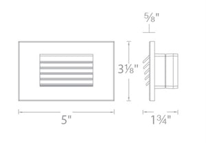 WAC Lighting WL-LED120-AM-WT 3.5W Horizontal Rectangle LED Step Light, 120V, Amber Light, White on Aluminium