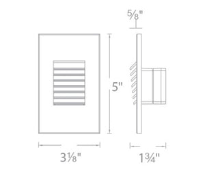 WAC Lighting WL-LED220-AM-WT 3.5W Vertical Rectangle LED Step Light, 120V, Amber Light, Black on Aluminium