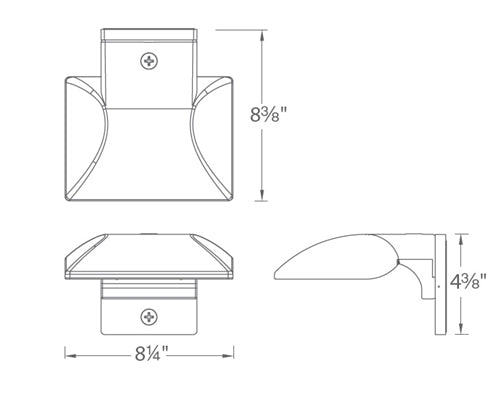 WAC Lighting WP-LED219-30-AGH 19W Hawk Endurance LED Wall Pack, 3000K Color Temperature, 1345 Lumens, Architectural Graphite