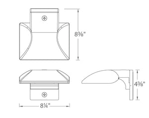 WAC Lighting WP-LED227-30-AGH 27W Hawk Endurance LED Wall Pack, 3000K Color Temperature, 2050 Lumens, Architectural Graphite