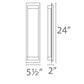 WAC Lighting WS-12724-PN 16W 24" Mythical Vertical LED Wall Sconce, 3000K Color Temperature, 90 CRI, 326 Lumens, Polished Nickel