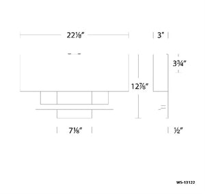 WAC Lighting WS-13122-BO 22" 16W LED Manhattan Wall Sconce, 2700K Color Temperature, 90 CRI, 840 Lumens, Brushed Bronze