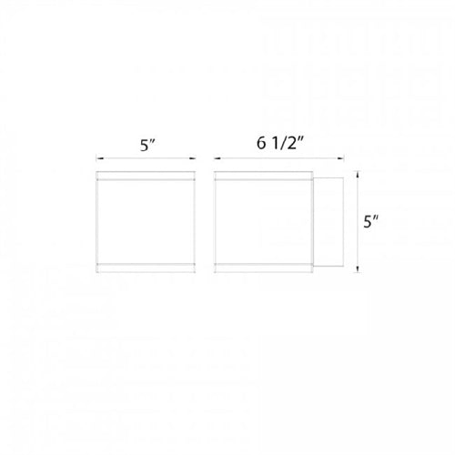 WAC Lighting WS-W2504-BK 16W Rubix Single LED Wall Mount, 3000K Color Temperature, 90 CRI, 750 Lumens, Black