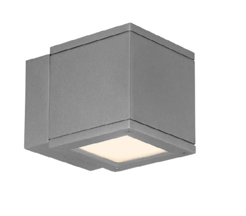 WAC Lighting WS-W2504-GH 16W Rubix Single LED Wall Mount, 3000K Color Temperature, 90 CRI, 750 Lumens, Graphite
