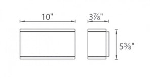 WAC Lighting WS-W2509-BK 16W Rubix Single LED Wall Mount, 3000K Color Temperature, 90 CRI, 805 Lumens, Black