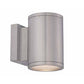 WAC Lighting WS-W2604-AL 6.5" Tube Double LED Light Outdoor Wall Sconce, 16W, 800 Lumens, 3000K Color Temperature, 90 CRI, Brushed Aluminum