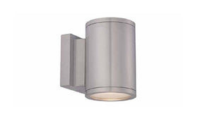 WAC Lighting WS-W2604-AL 6.5" Tube Double LED Light Outdoor Wall Sconce, 16W, 800 Lumens, 3000K Color Temperature, 90 CRI, Brushed Aluminum
