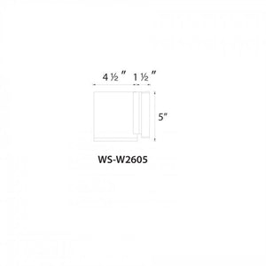 WAC Lighting WS-W2605-GH 5" Tube Single LED Light Outdoor Wall Sconce, 30W, 1750 Lumens, 3000K Color Temperature, 90 CRI, Graphite