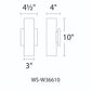 WAC Lighting WS-W36610-BZ 11W 10" Caliber Outdoor LED Wall Sconce, 3000K Color Temperature, 90 CRI, 735 Lumens, Bronze