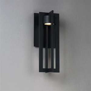 WAC Lighting WS-W48616-BK 12W 16" Chamber Outdoor LED Wall Sconce, 3000K Color Temperature, 90 CRI, 1000 Lumens, Black