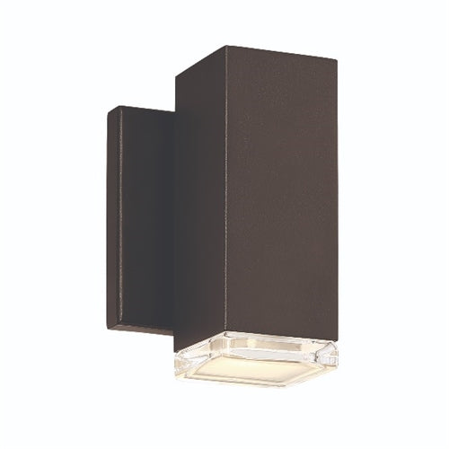 WAC Lighting WS-W61806-BZ 9W 6" Block LED Outdoor Wall Sconce, 3000K Color Temperature, 90 CRI, Bronze