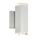 WAC Lighting WS-W61808-AL 15W 8" Block LED Outdoor Wall Sconce, 3000K Color Temperature, 90 CRI, Brushed Aluminum