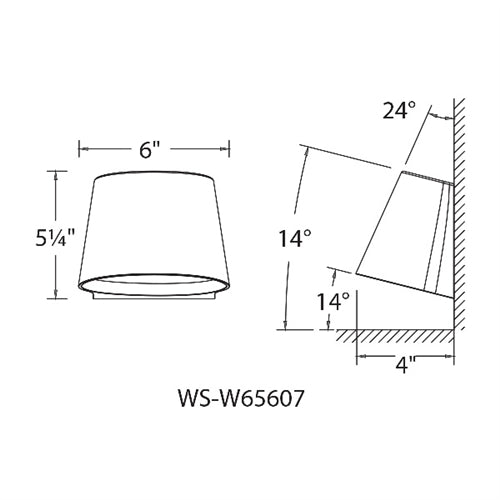 WAC Lighting WS-W65607-GH 16.5W 6" Tall LED Outdoor Wall Sconce, 3000K Color Temperature, 90 CRI, 120-277V, 1165 Lumens, 850 Lumens, Graphite