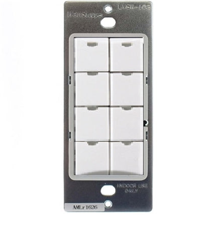 Wattstopper LMSW-108-G Digital Wall Switch, 8-Button with Infrared, Gray
