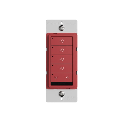 Wattstopper LMSW-241-RED Digital Wall Switch, 4-Button, 1-Rocker Standard Wall Switch, Red