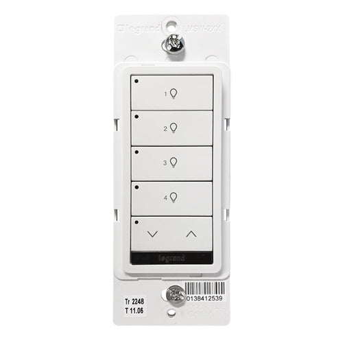 Wattstopper LMSW-241-W Digital Wall Switch, 4-Button, 1-Rocker Standard Wall Switch, White