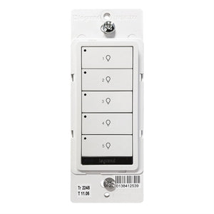 Wattstopper LMSW-250-W 5-Button Standard Wall Switch, White
