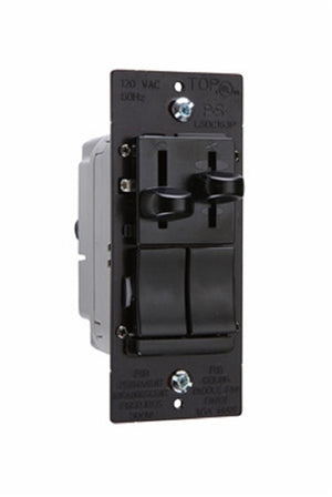 Wattstopper LSDC163PBKV 300W Incandescent/ Halogen Single-Pole/3- Way, Preset Dimmer and 1.6A Fan Speed Control, Black