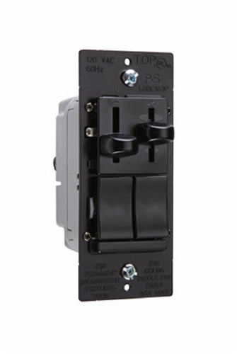 Wattstopper LSDC163PBKV 300W Incandescent/ Halogen Single-Pole/3- Way, Preset Dimmer and 1.6A Fan Speed Control, Black