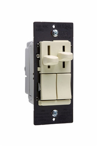 Wattstopper LSDC163PIV 300W Incandescent/ Halogen Single-Pole/3- Way, Preset Dimmer and 1.6A Fan Speed Control, Ivory