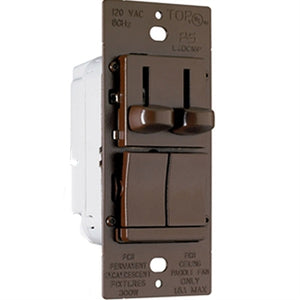 Wattstopper LSDC163PV 300W Incandescent/ Halogen Single-Pole/3- Way, Preset Dimmer and 1.6A Fan Speed Control, Brown