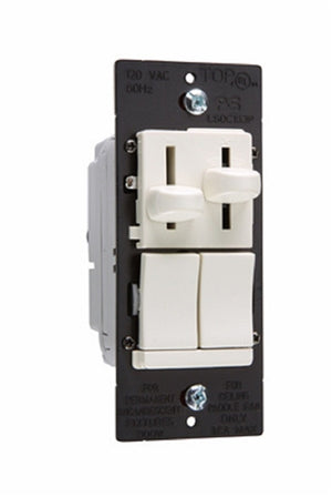 Wattstopper LSDC163PWV 300W Incandescent/ Halogen Single-Pole/3- Way, Preset Dimmer and 1.6A Fan Speed Control, White