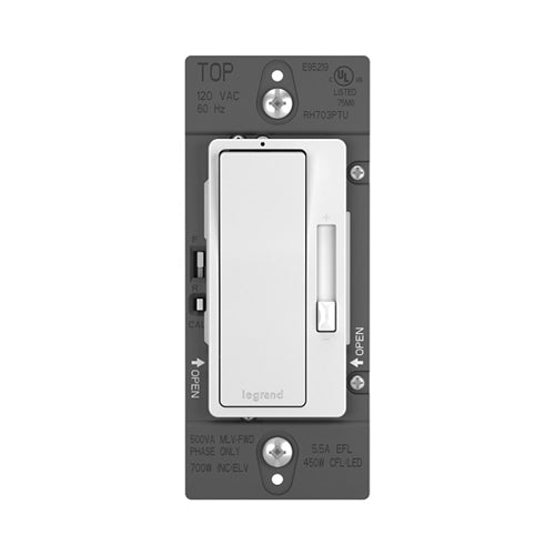 Wattstopper RHLV703PW 700VA Magnetic Low Voltage Single Pole/3-Way, Preset Dimmer, White