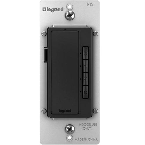 Wattstopper RT2BK Radiant 0-600W 1/6 HP 4-Button Digital Timer, Black