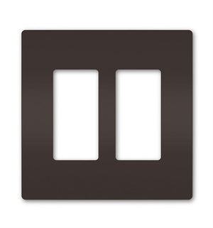 Wattstopper RWP262 Radiant 2-Gang Screwless Wallplate, Brown