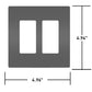 Wattstopper RWP262 Radiant 2-Gang Screwless Wallplate, Brown