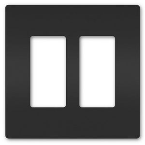 Wattstopper RWP262BK Radiant 2-Gang Screwless Wallplate, Black