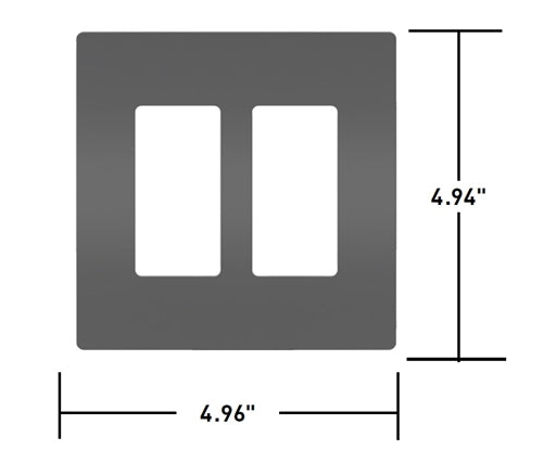 Wattstopper RWP262GRY Radiant 2-Gang Screwless Wallplate, Gray