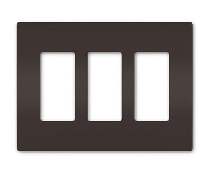 Wattstopper RWP263 Radiant 3-Gang Screwless Wallplate, Brown