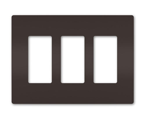 Wattstopper RWP263 Radiant 3-Gang Screwless Wallplate, Brown
