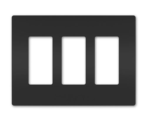 Wattstopper RWP263BK Radiant 3-Gang Screwless Wallplate, Black