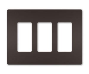 Wattstopper RWP263DB Radiant 3-Gang Screwless Wallplate, Dark Bronze
