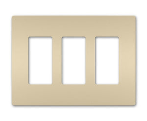 Wattstopper RWP263I Radiant 3-Gang Screwless Wallplate, Ivory