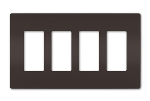 Wattstopper RWP264 Radiant 4-Gang Screwless Wallplate, Brown