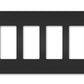 Wattstopper RWP264BKCC6 Radiant 4-Gang Screwless Wallplate, Black