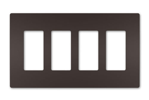 Wattstopper RWP264DBCC6 Radiant 4-Gang Screwless Wallplate, Dark Bronze