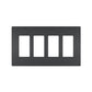 Wattstopper RWP264GCC6 Radiant 4-Gang Screwless Wallplate, Graphite