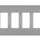 Wattstopper RWP264GRY Radiant 4-Gang Screwless Wallplate, Gray