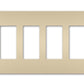 Wattstopper RWP264ICC6 Radiant 4-Gang Screwless Wallplate, Ivory