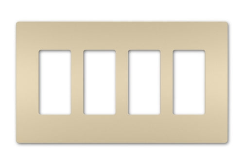 Wattstopper RWP264ICC6 Radiant 4-Gang Screwless Wallplate, Ivory