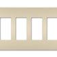 Wattstopper RWP264LACC6 Radiant 4-Gang Screwless Wallplate, Light Almond