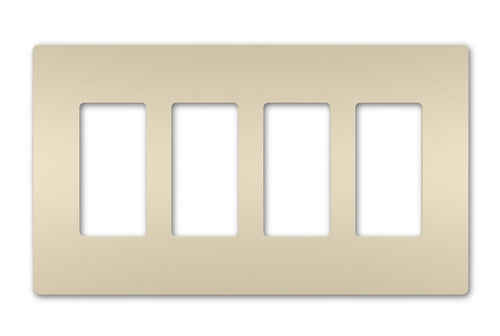 Wattstopper RWP264LACC6 Radiant 4-Gang Screwless Wallplate, Light Almond