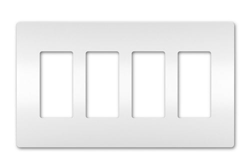 Wattstopper RWP264WCC6 Radiant 4-Gang Screwless Wallplate, White