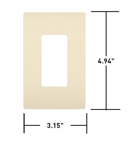 Wattstopper RWP26LA Radiant 1-Gang Screwless Wallplate, Light Almond