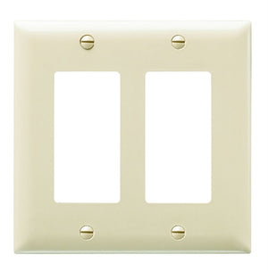 Wattstopper TP262ICC30 Thermoplastic 2-Gang Decorator Wall Plate, Ivory
